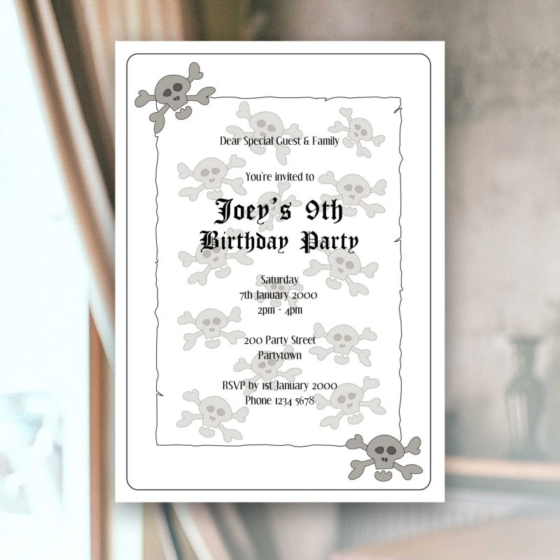 Pirate Party Birthday Party Invitation