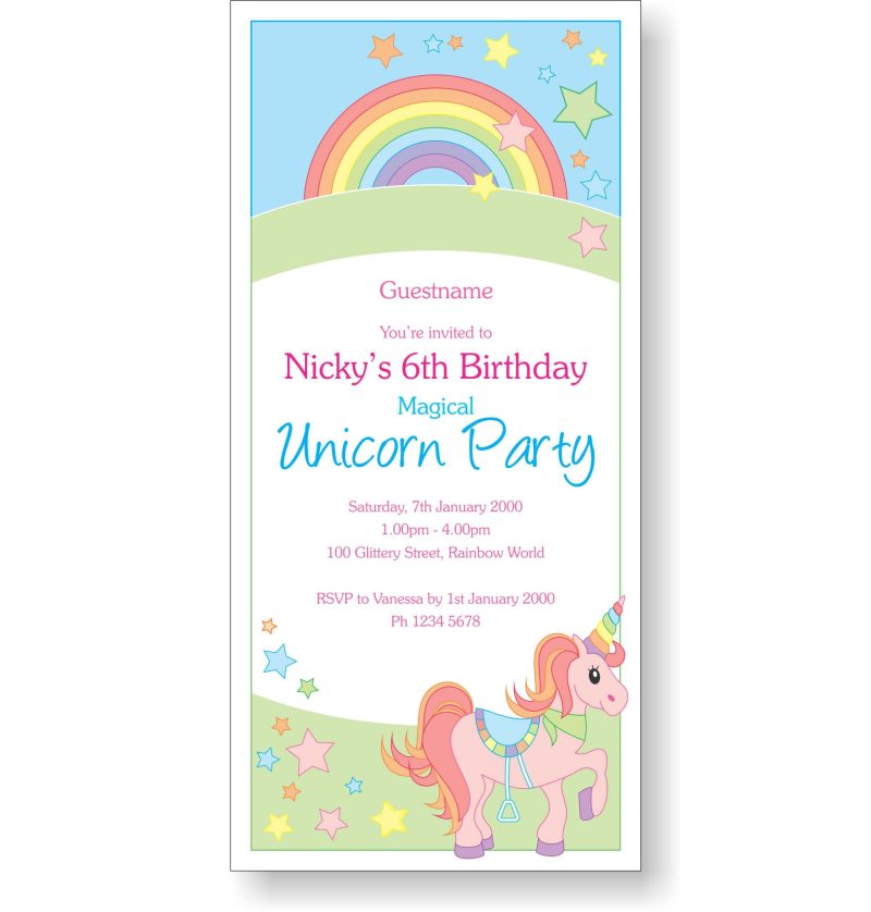 Unicorn Party Invitation
