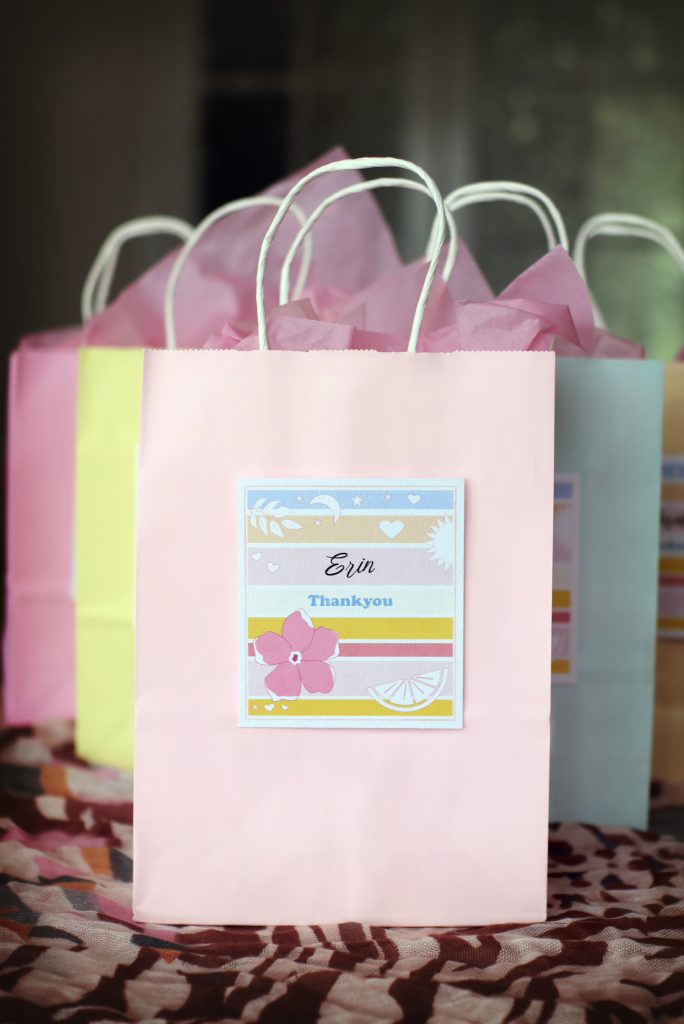 Gift Bags with Summer Slumber Tags