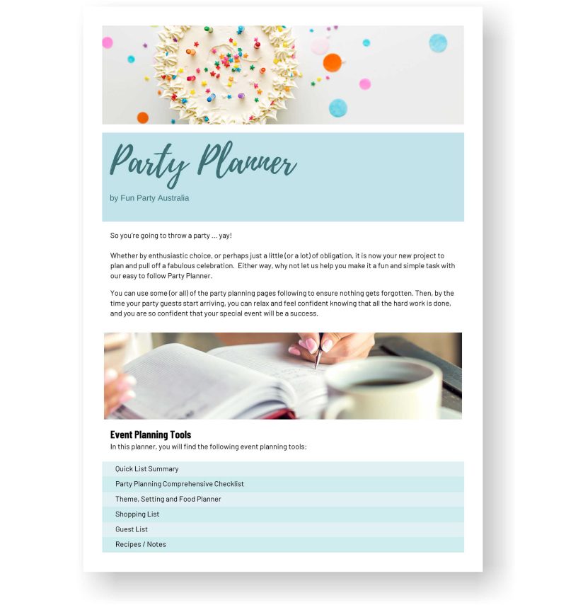 Party Planning Template Page 1