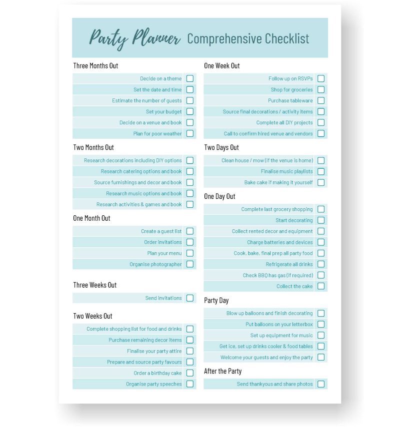Party Planning Template Page 3