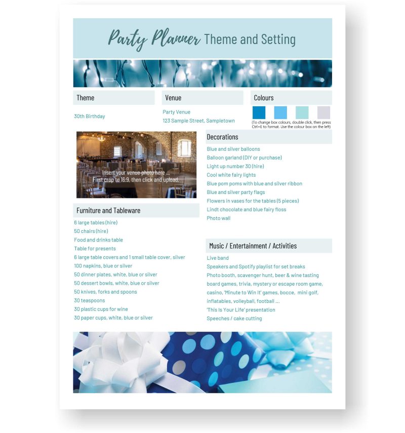 Party Planning Template Page 4