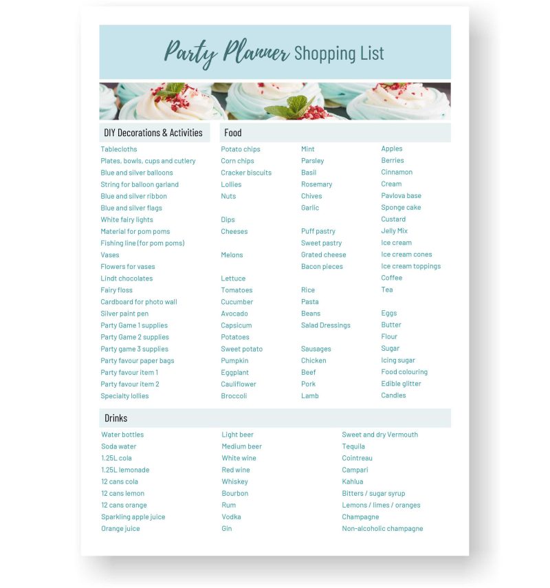 Party Planning Template Page 6
