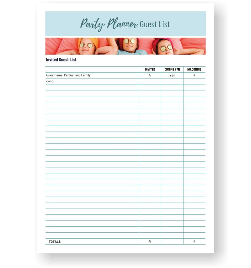 Party Planning Template Page 7
