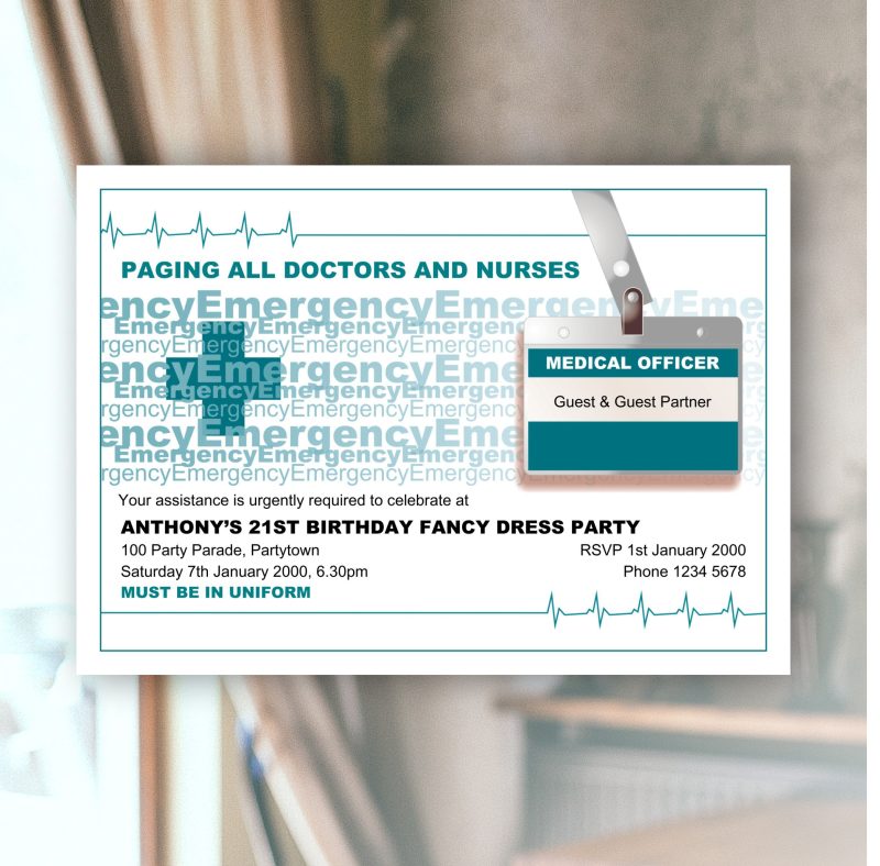 Doctors and Nurses Fancy Dress Party Invitations