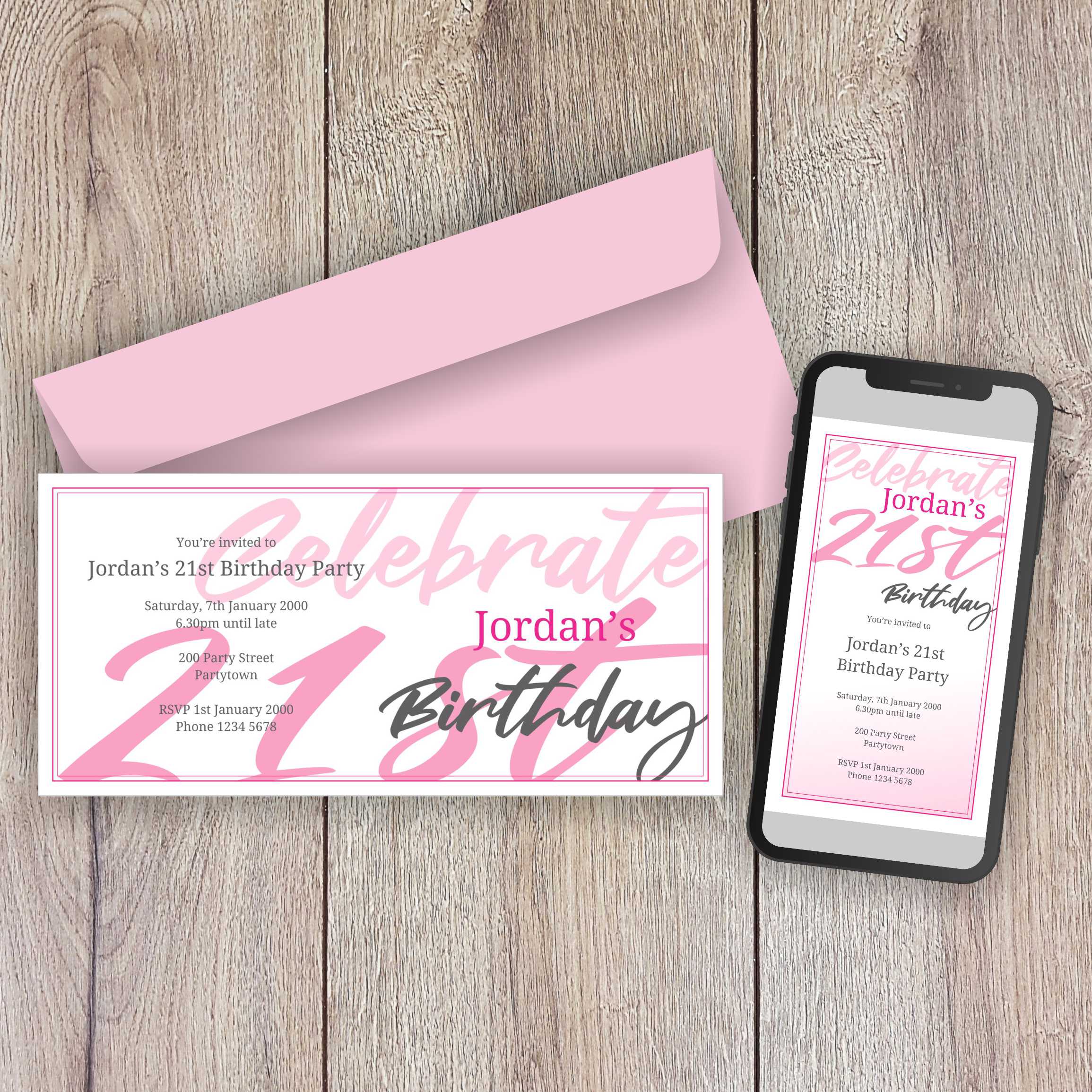 21st Birthday Invitation Template - Image 2